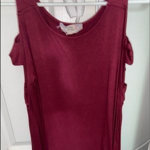 Red/maroon arm slit shirts
